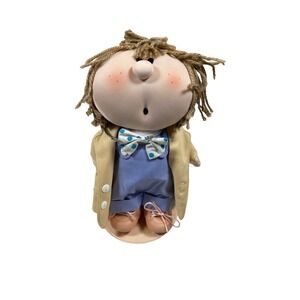 VTG 1984 Bumpkin Bunkies 12" Doll by Fabrizio tan trench coat & bowtie